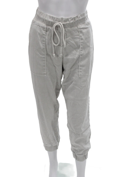 Bella Dahl Women Jogger Pants Gray Lyocell Drawstring Athleisure Size M