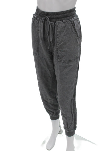 Splendid Women Jogger Pants Gray Lyocell Drawstring Inseam 24 Size L