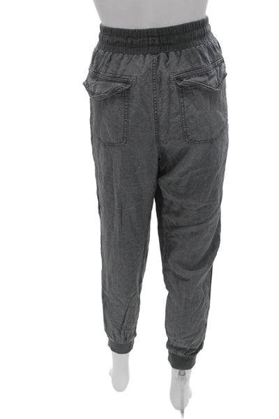 Splendid Women Jogger Pants Gray Lyocell Drawstring Inseam 24 Size L