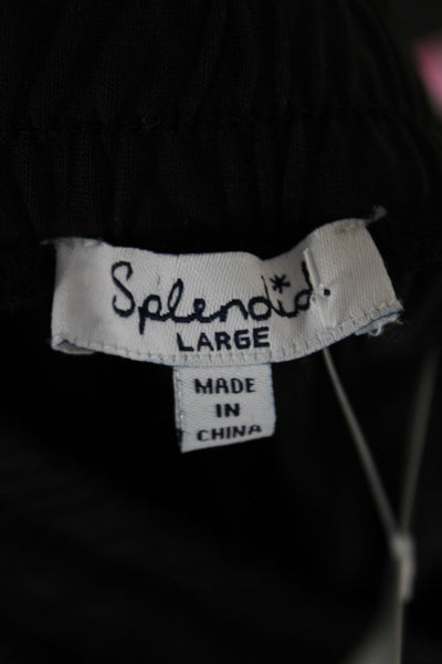 Splendid Womens Jogger Pants Black Modal Blend Drawstring Size L