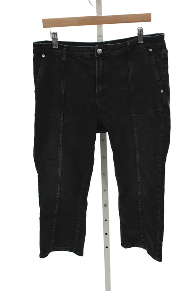 Michael Kors Womens Cropped Black Jeans Cotton Blend Mid Rise Size 14