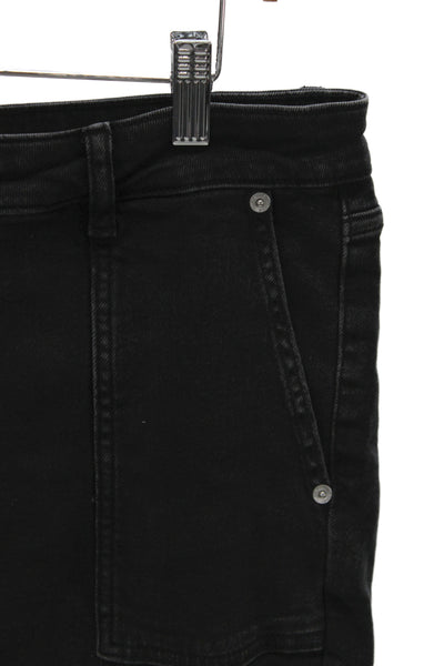 Michael Kors Womens Cropped Black Jeans Cotton Blend Mid Rise Size 14