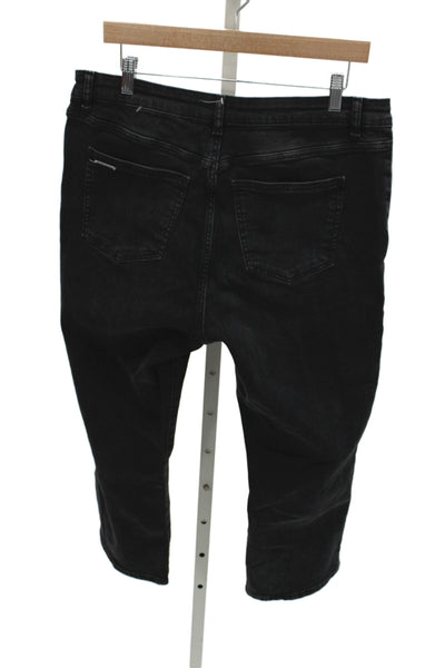 Michael Kors Womens Cropped Black Jeans Cotton Blend Mid Rise Size 14