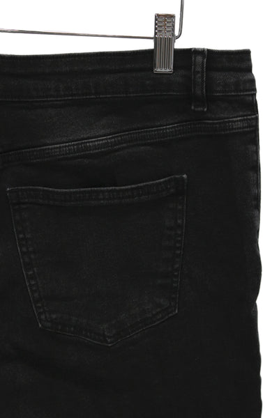 Michael Kors Womens Cropped Black Jeans Cotton Blend Mid Rise Size 14