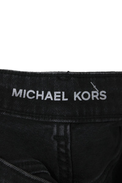 Michael Kors Womens Cropped Black Jeans Cotton Blend Mid Rise Size 14
