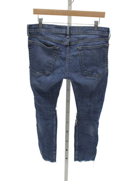 Rag & Bone Womens Boyfriend Jeans Blue Distressed Mid Rise Size 28
