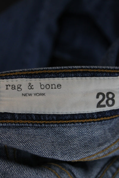Rag & Bone Womens Boyfriend Jeans Blue Distressed Mid Rise Size 28