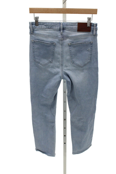 Hidden Women Cropped Jeans Blue Button Mid Rise Cotton Size 28