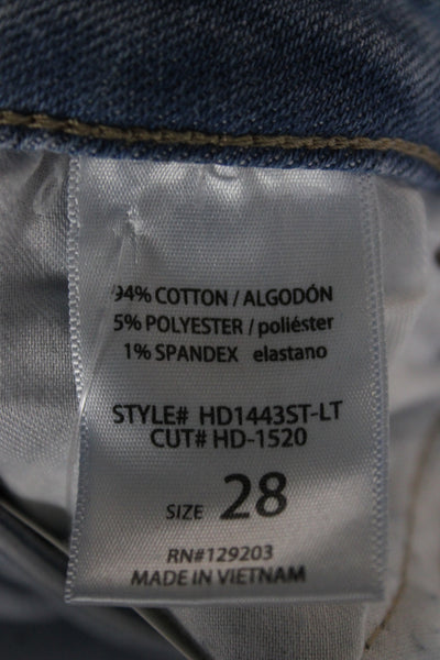 Hidden Women Cropped Jeans Blue Button Mid Rise Cotton Size 28