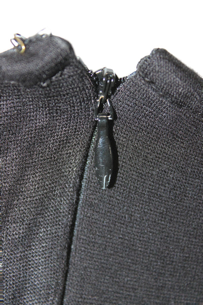 Talbots Women Fit & Flare Dress Black Long Sleeve Mid-Calf Size 4