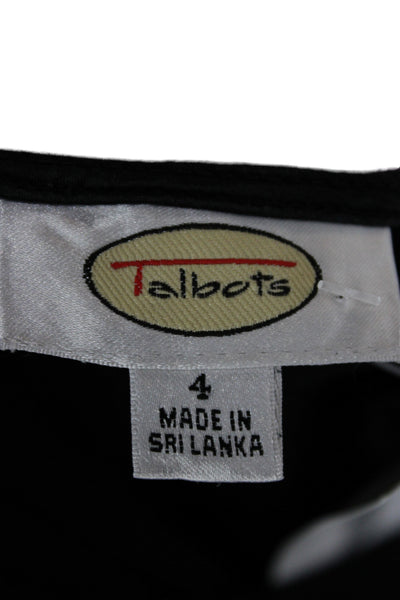 Talbots Women Fit & Flare Dress Black Long Sleeve Mid-Calf Size 4