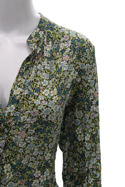 Zadig & Voltaire Womens Floral V-Neck Viscose Blouse Long-Sleeve Size L