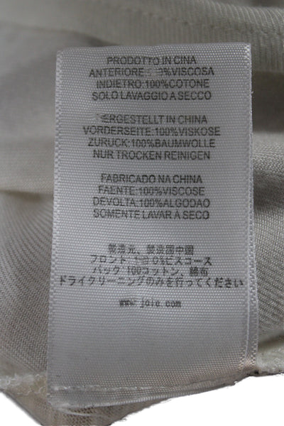 Soft Joie Women V-Neck Long Sleeve Tunic Blouse White Viscose Size L