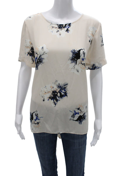Soft Joie Women V-Neck Long Sleeve Tunic Blouse White Viscose Size L