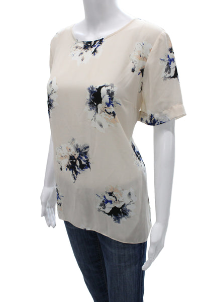Soft Joie Women V-Neck Long Sleeve Tunic Blouse White Viscose Size L