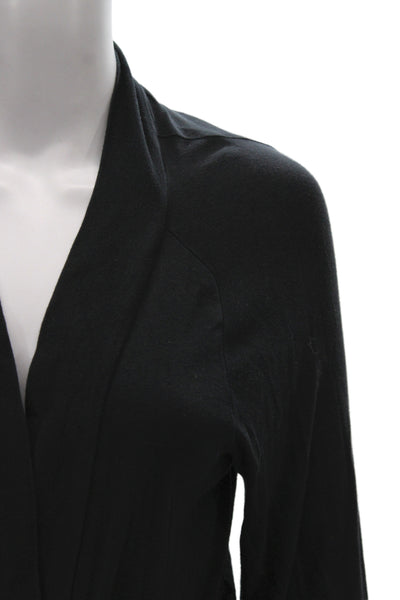 Splendid Women Black Pima Cotton V-Neck Long Sleeve Cardigan Size L