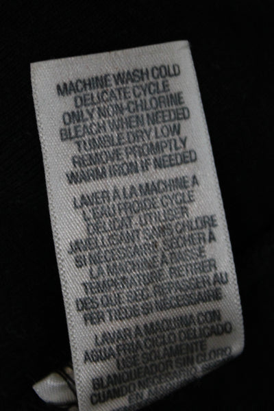 Splendid Women Black Pima Cotton V-Neck Long Sleeve Cardigan Size L