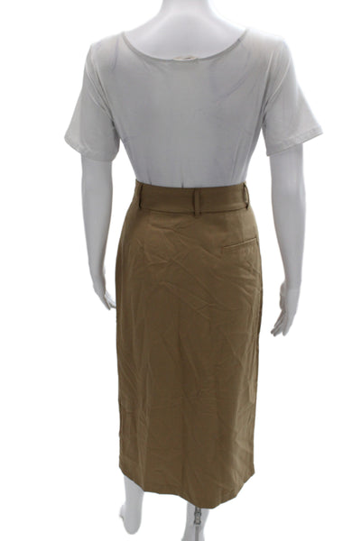 J. Mclaughlin Womens Wool Straight Pencil Skirt Beige Long Zip Size 8