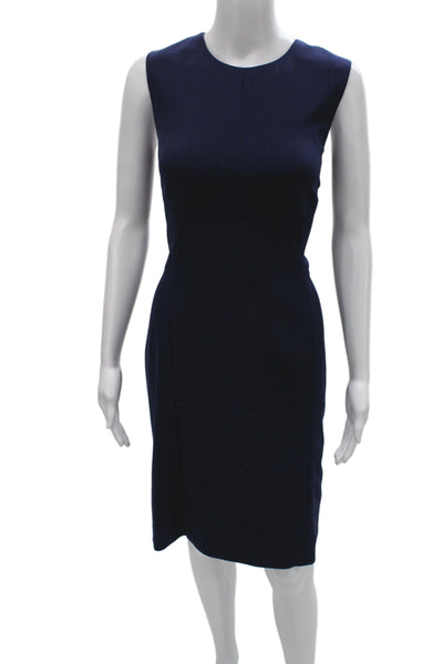 MM Lafleur Women Sheath Dress Blue Sleeveless Knee Length Size 12