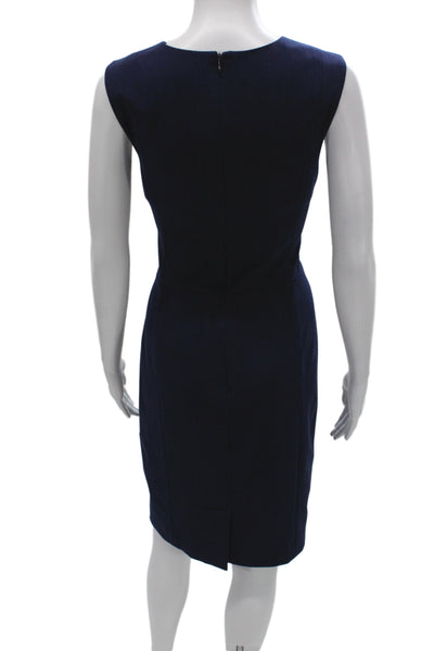 MM Lafleur Women Sheath Dress Blue Sleeveless Knee Length Size 12