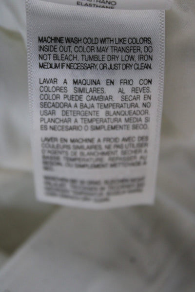 Mother Womens Cropped Jeans White Cotton Mid Rise Size 33