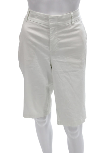 Mother Womens Cropped Jeans White Cotton Mid Rise Size 33