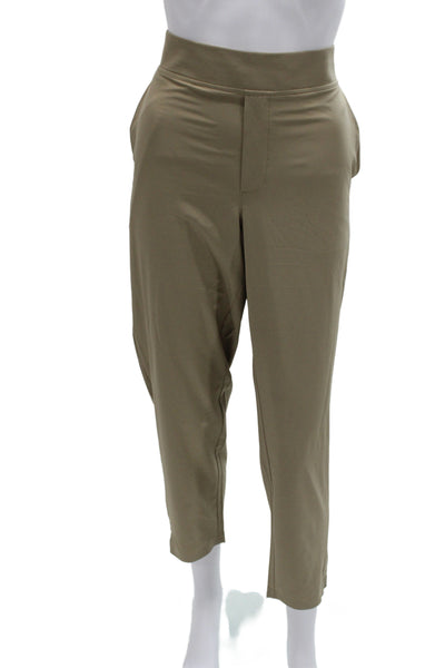 Athleta Women Ankle Pants Beige Polyester Pull On Athleisure Size 12
