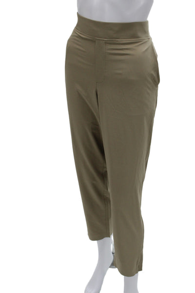 Athleta Women Ankle Pants Beige Polyester Pull On Athleisure Size 12