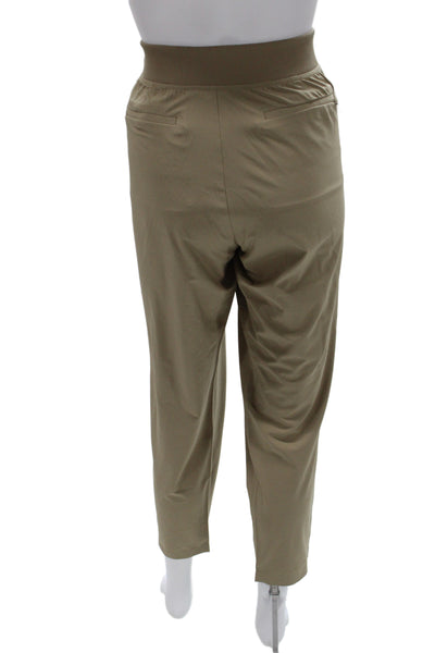 Athleta Women Ankle Pants Beige Polyester Pull On Athleisure Size 12