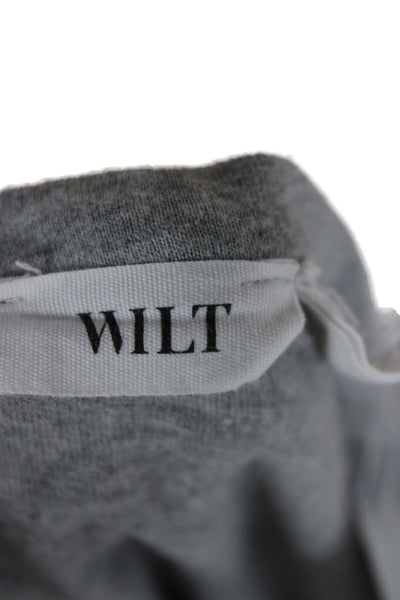Wilt Womens Basic Gray 100% Cotton Scoop Neck Long Sleeve T-Shirt Size L