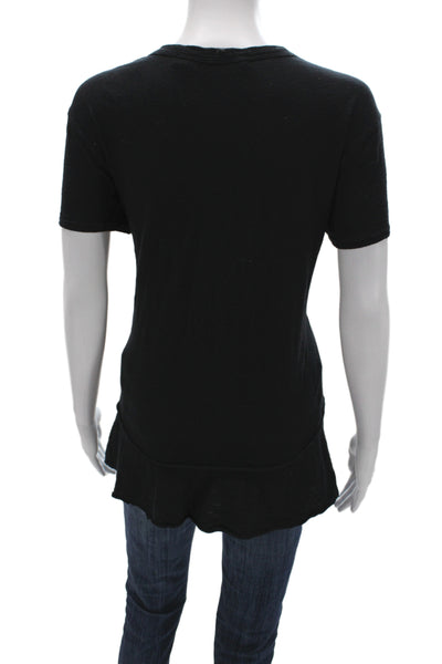 Wilt Women Basic Black Cotton Scoop Neck Short Sleeve T-Shirt Size L