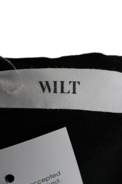 Wilt Women Basic Black Cotton Scoop Neck Short Sleeve T-Shirt Size L
