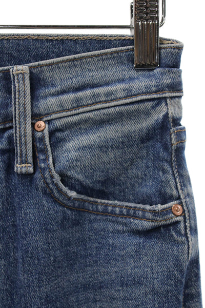 Mother Womens Straight Jeans Blue Mid Rise Cotton Blend Inseam 29 Size 23
