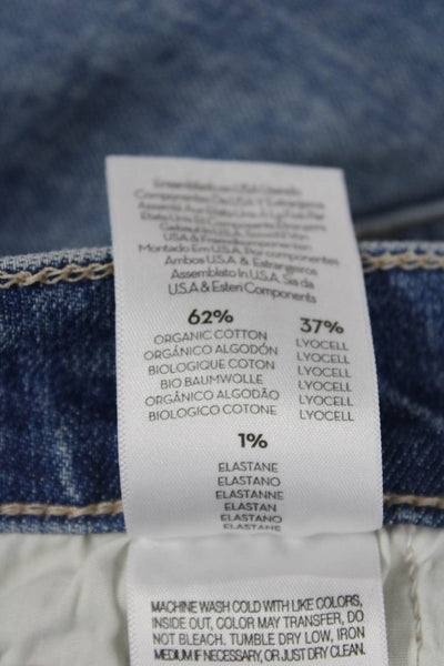 Mother Womens Straight Jeans Blue Mid Rise Cotton Blend Inseam 29 Size 23