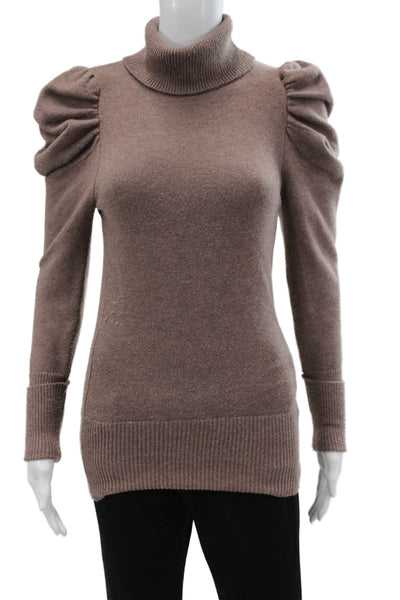Tularosa Women Pullover Brown Viscose Turtleneck Long Sleeve Size XS