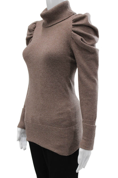 Tularosa Women Pullover Brown Viscose Turtleneck Long Sleeve Size XS