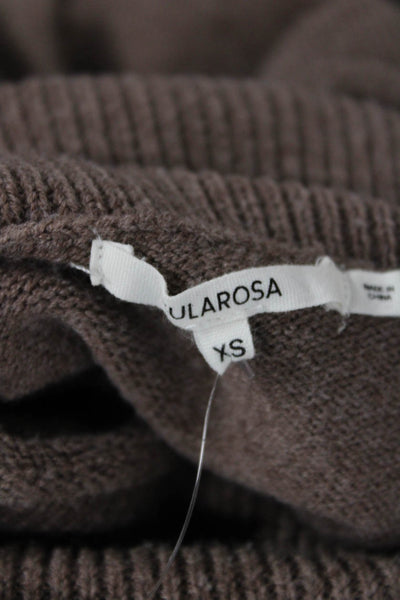 Tularosa Women Pullover Brown Viscose Turtleneck Long Sleeve Size XS