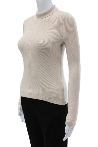 House of Harlow 1960 Womens Beige Mock Neck Pullover Sweater Long Sleeve Size S