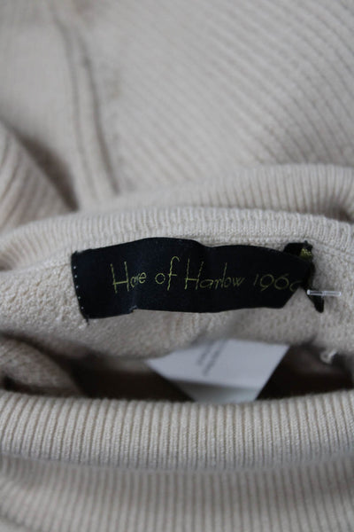 House of Harlow 1960 Womens Beige Mock Neck Pullover Sweater Long Sleeve Size S