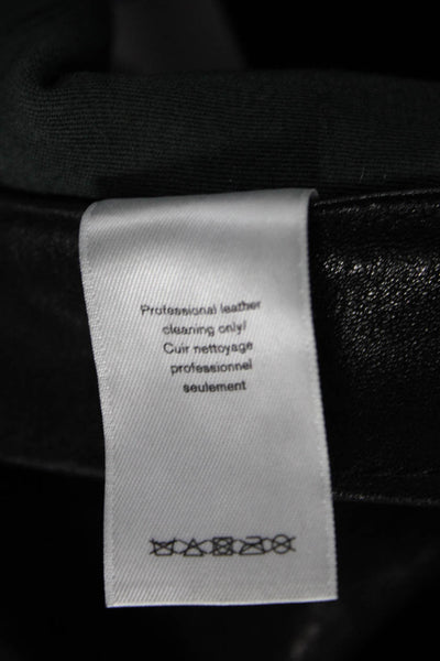 Rag & Bone Jean Women Black Leather Biker Jegging Button Size 23