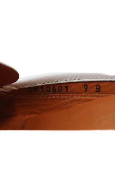 Salvatore Ferragamo Womens Leather Slide On Mule Flats White Size 39 9