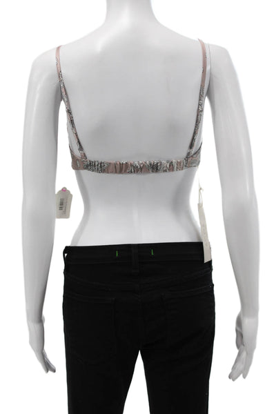 Acoa Womens Cropped Paisley Sweetheart Tank Sleeveless Pink Size S