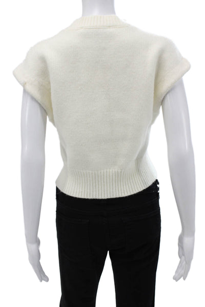 Zara Women Gray Crew Neck Sleeveless Pullover Acrylic Colorblock Size S