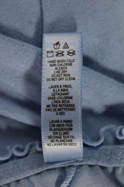 Skims Womens Cropped Short Sleeves Pant Set Sky Blue Cotton Size Small