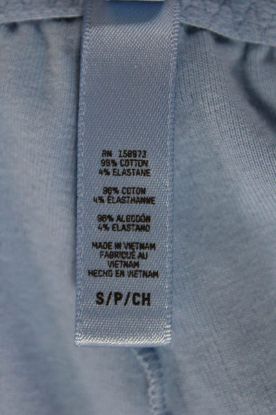 Skims Womens Cropped Short Sleeves Pant Set Sky Blue Cotton Size Small