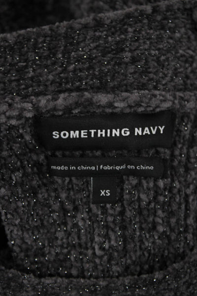 Something Navy Womens Gray Sweater Dress Long Sleeve Crewneck Polyester Size XS