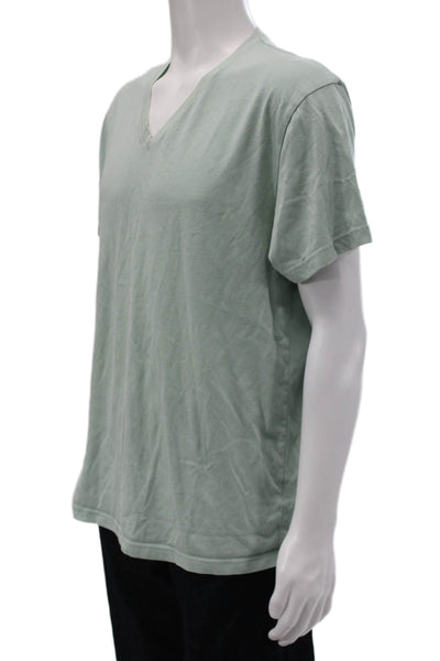 Uniqlo Mens Basic V-Neck Cotton Green T-Shirt Size 2XL