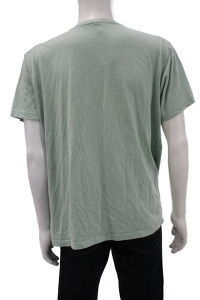 Uniqlo Mens Basic V-Neck Cotton Green T-Shirt Size 2XL