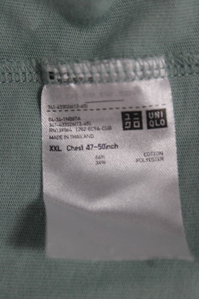 Uniqlo Mens Basic V-Neck Cotton Green T-Shirt Size 2XL