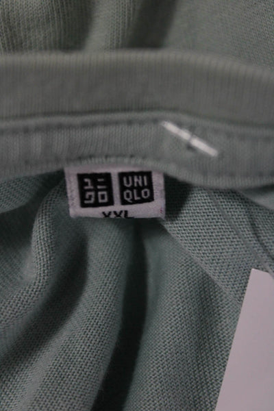 Uniqlo Mens Basic V-Neck Cotton Green T-Shirt Size 2XL